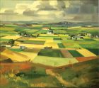 Gerhard Wihlborg (1897 - 1982) Slättlandskap, 1934, Olja på duk